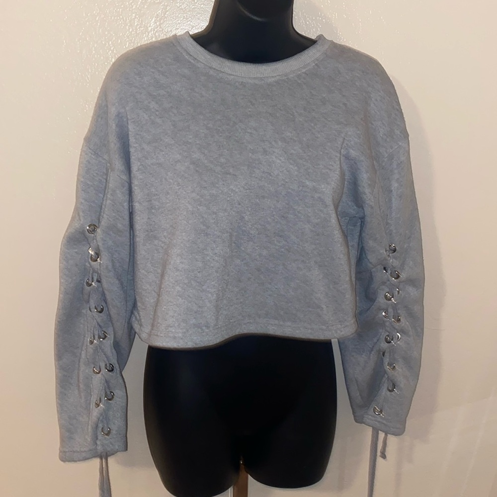 Gray cropped sweater